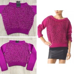 Monika Chiang women’s knitted purple magenta sweater S L62-20